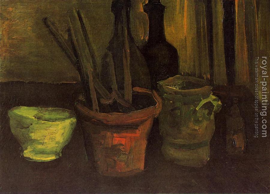 Vincent Van Gogh : Still Life with Paintbrushes in a Pot